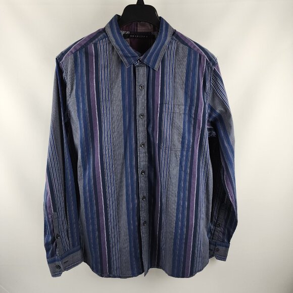 Sean John Dress Shirt Mens 2XL Multi Striped L/S Button Up - Picture 1 of 6